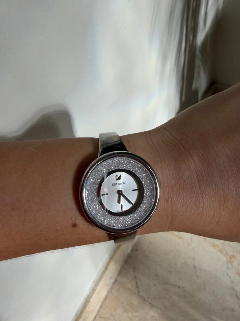 Swarovski Silver Glitter-Accent Women's Bracelet Watch - Picture 1 of 3